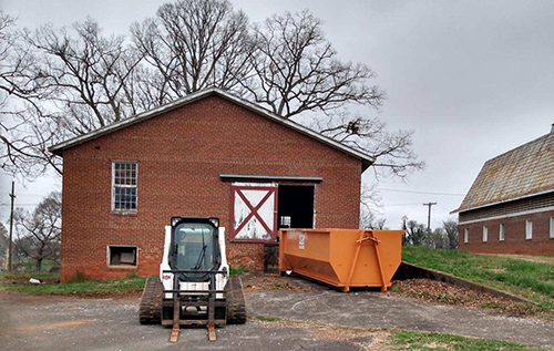 Dumpster in service