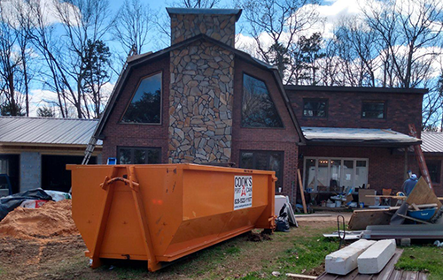 Dumpster in service