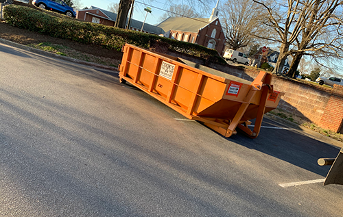 Dumpster in service